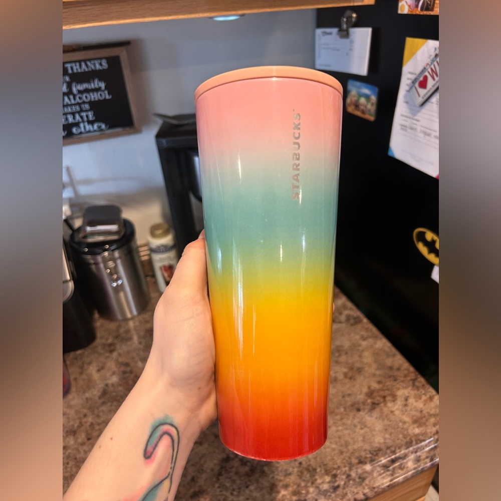 Starbucks rainbow ombré stainless steel tumbler